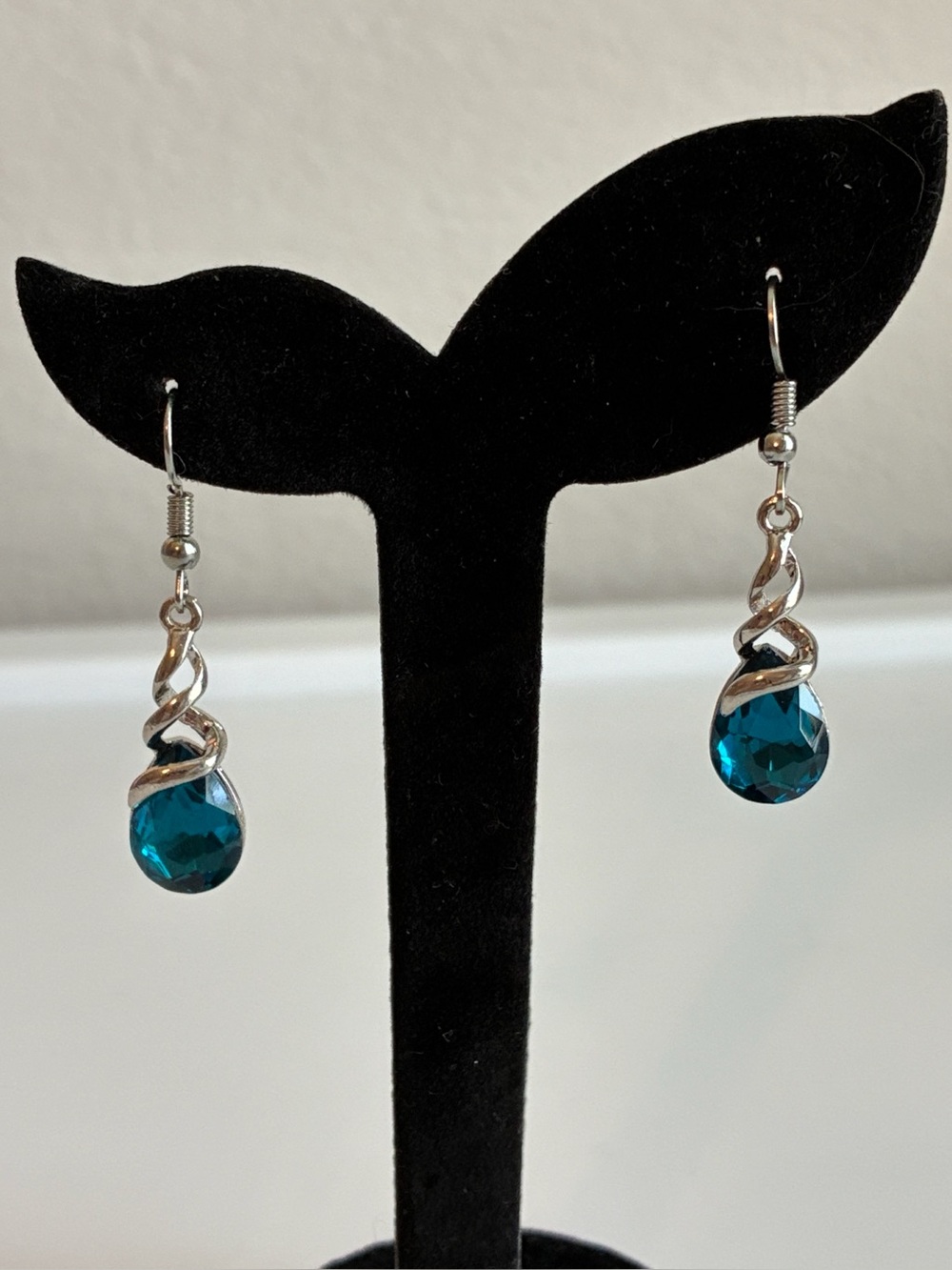 Retro Blue Teardrop Dangle Earrings - Women Jewelry